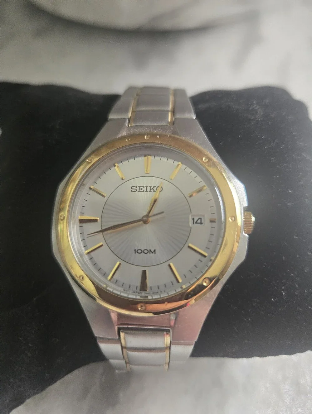 Seiko Two‑Tone Stainless Steel Mens 100M Quartz Watch